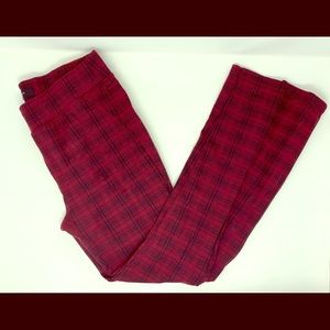 Red and black plaid leggings
